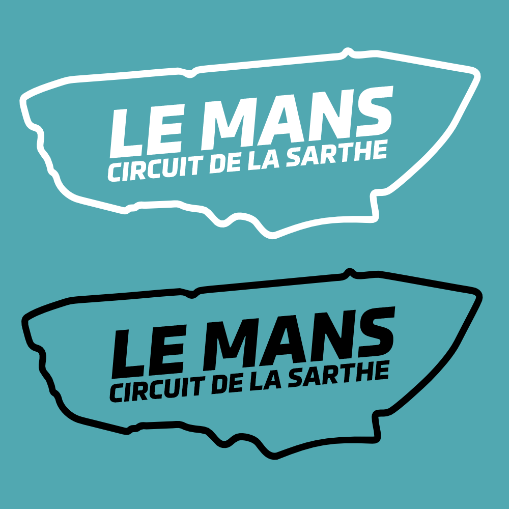 Small Le Mans Circuit with text sticker
