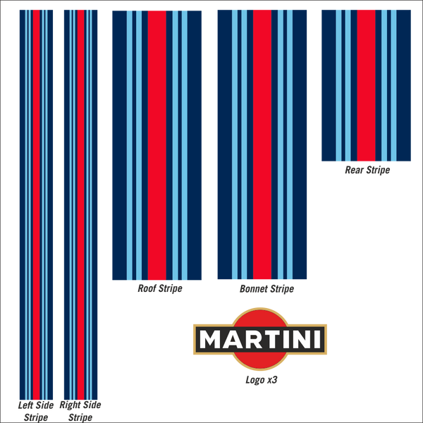 Porsche/Martini Stripe Kit Printed to order StickeredUp4LeMans