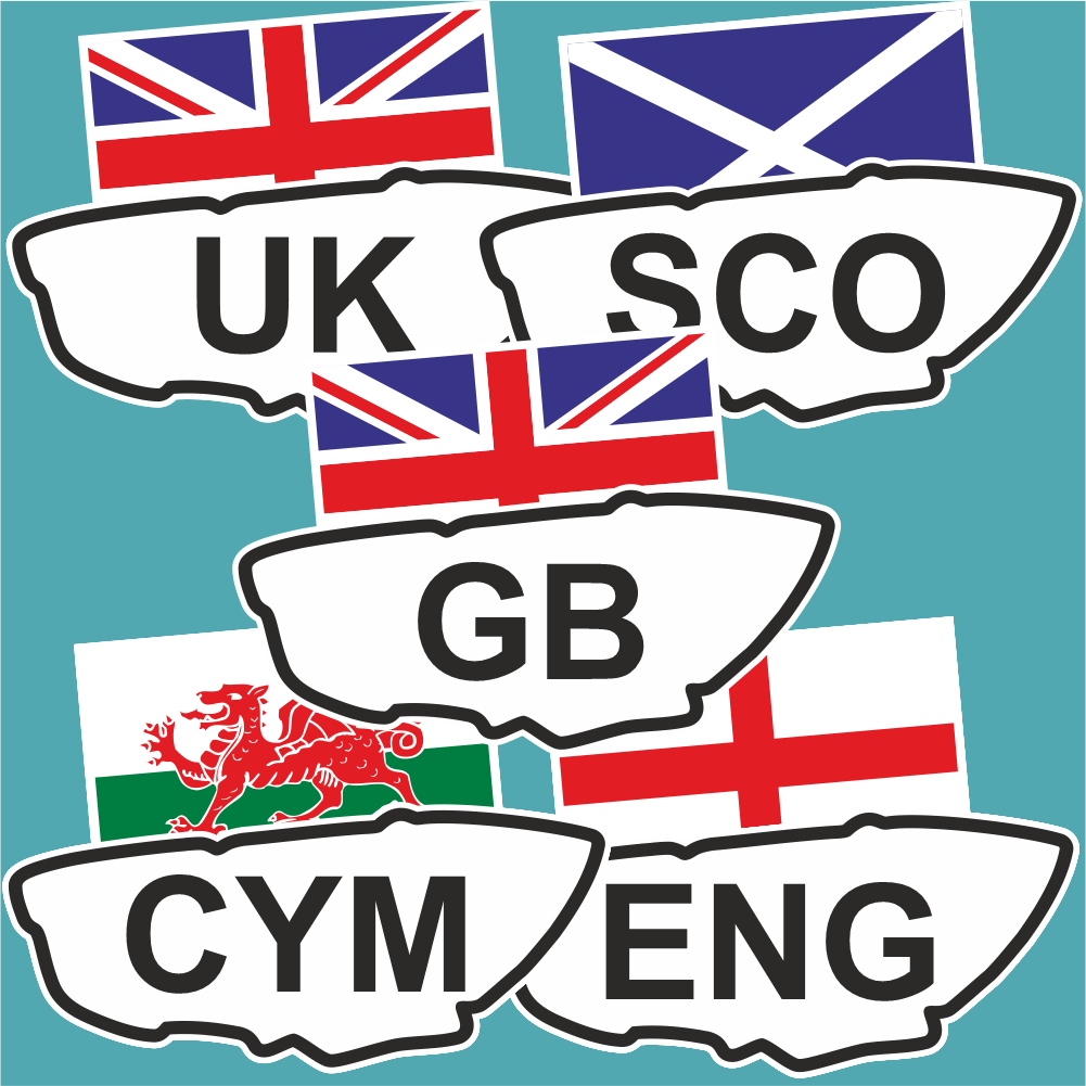Country Identification Travel Stickers - Country Code & Flag - StickeredUp4LeMans