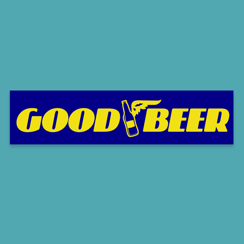Good Beer (blue & yellow) - Silly Stuff - StickeredUp4LeMans