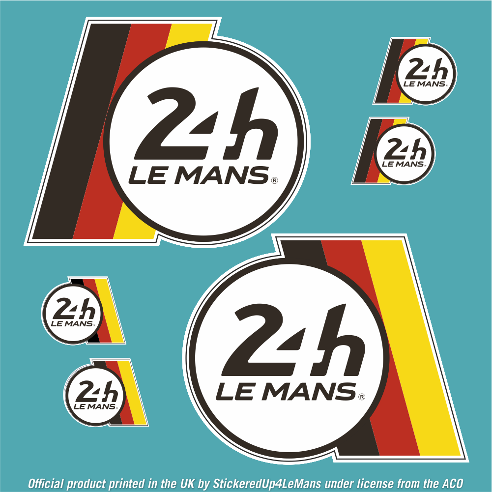Official Le Mans Side Panel Flag Logo Sticker (2 Large &amp; 4 Small) - Officially Licensed Le Mans Product - StickeredUp4LeMans