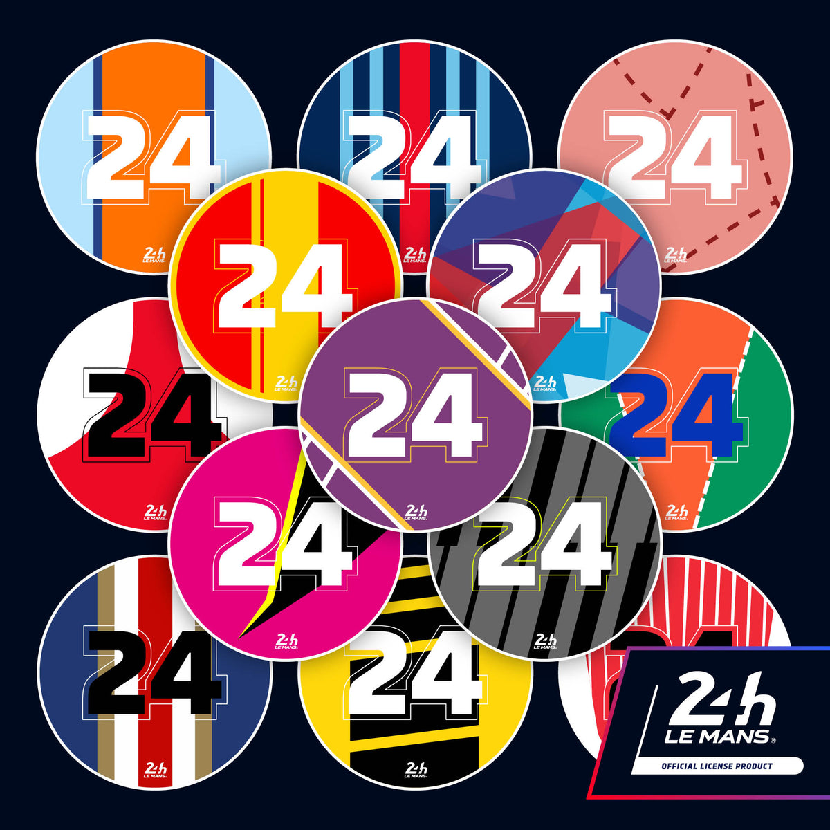 24h Iconic Liveries &#39;24&#39; - 400mm Diameter Door Racing Numbers (Pair)