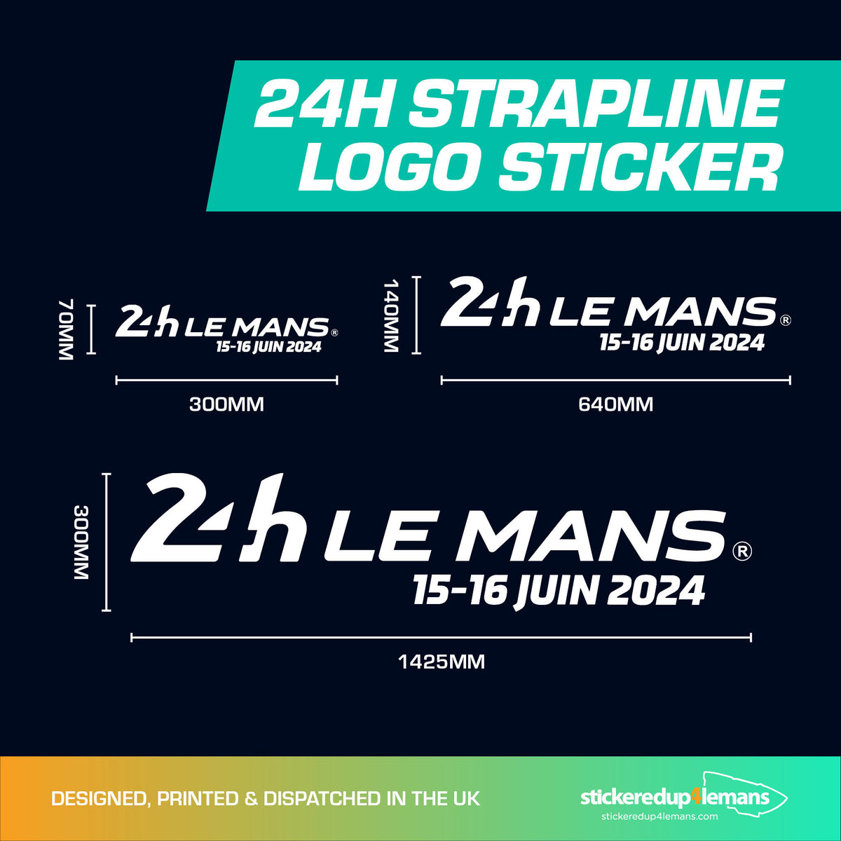 Official Le Mans 24h Le Mans &amp; Dates Strapline Sticker