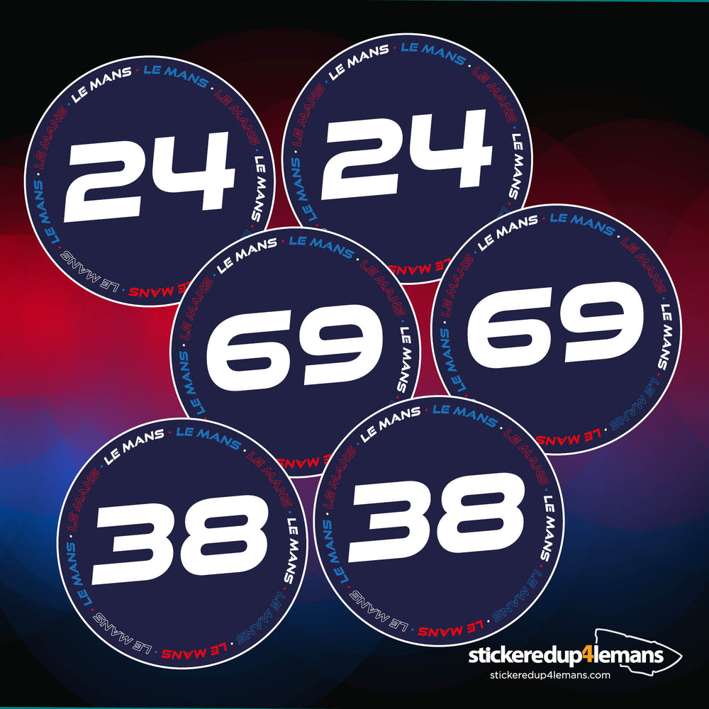 Race Number Stickers | Door Numbers - StickeredUp4LeMans