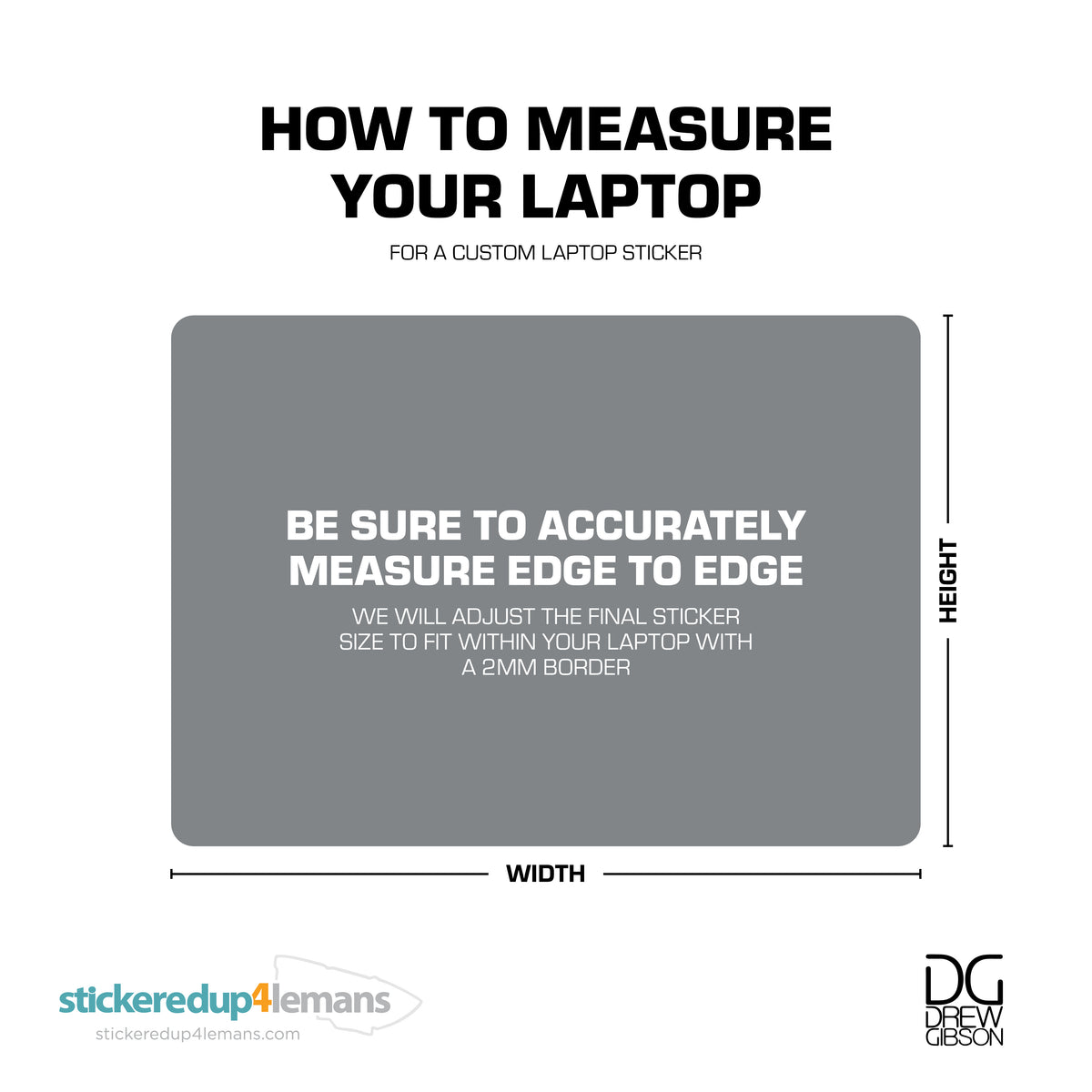 DG #001 Custom Size Laptop Sticker