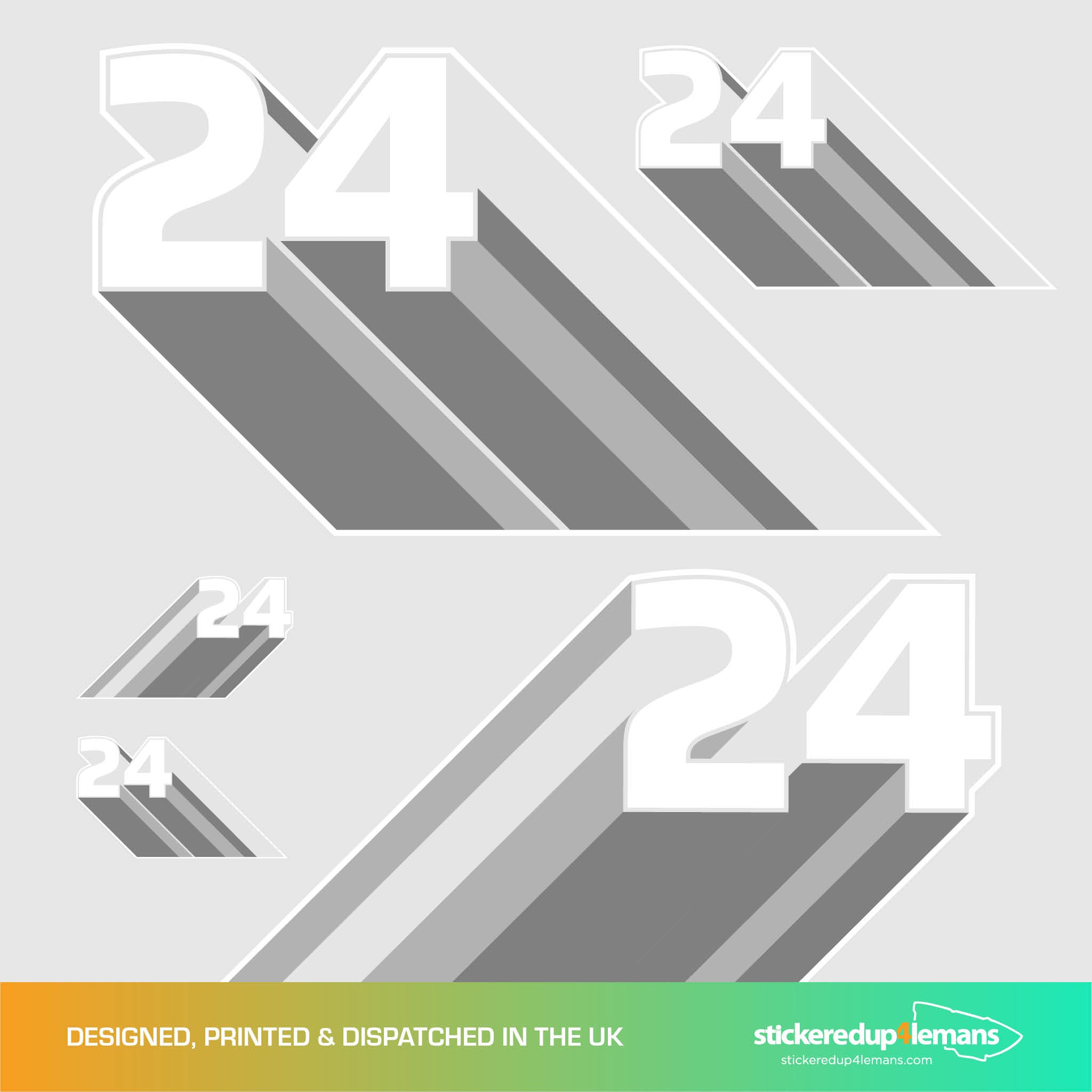 N24 Racing Number No.24 Racing Numbers Pack - StickeredUp4LeMans