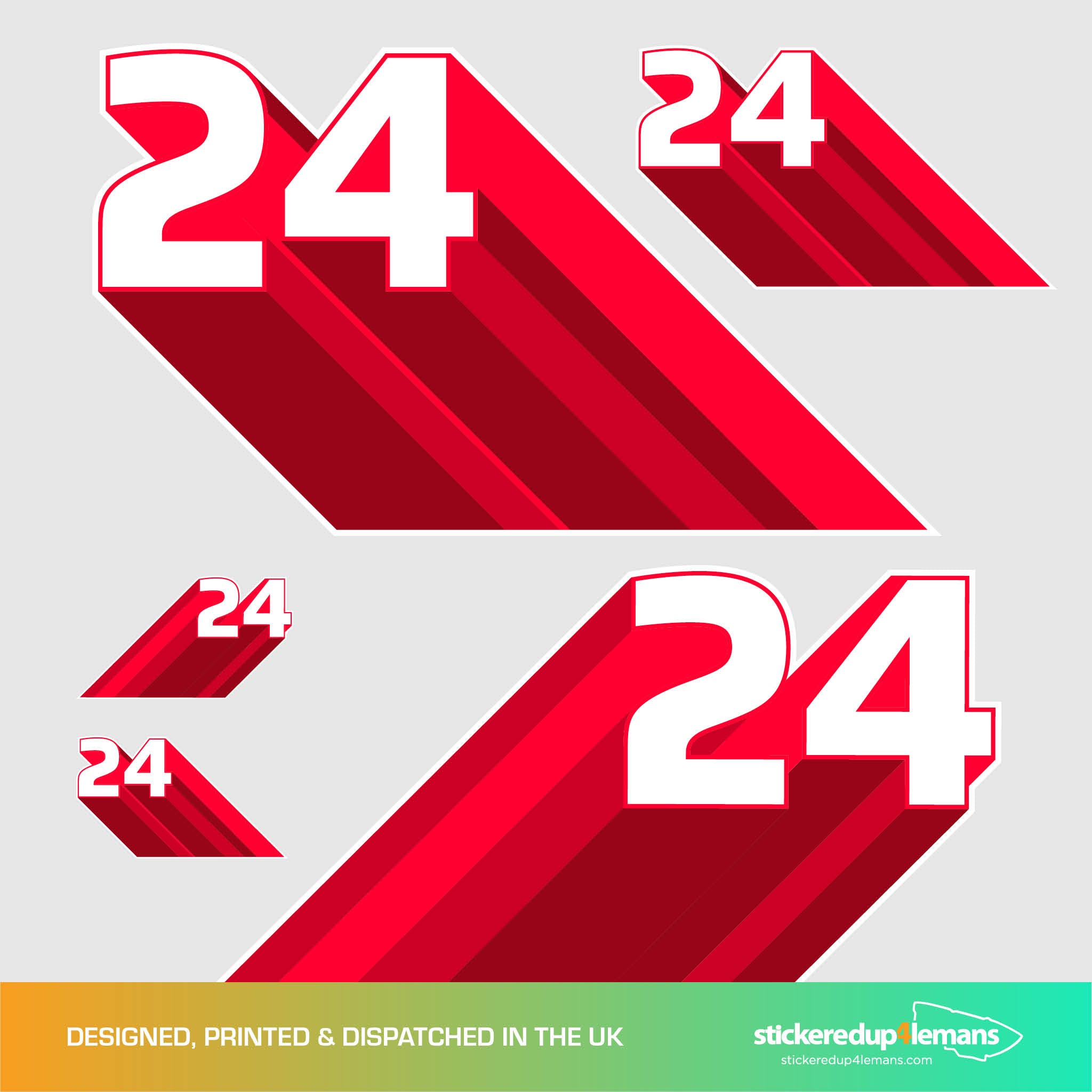 24 Racing Number Design No.24 Racing Numbers Pack - StickeredUp4LeMans