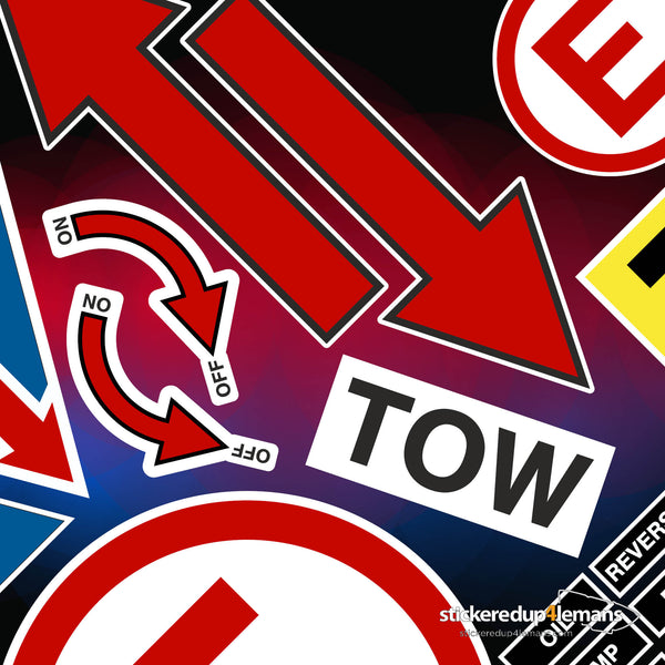 Warning Labels Racing Race Car Safety Sticker Set - StickeredUp4LeMans