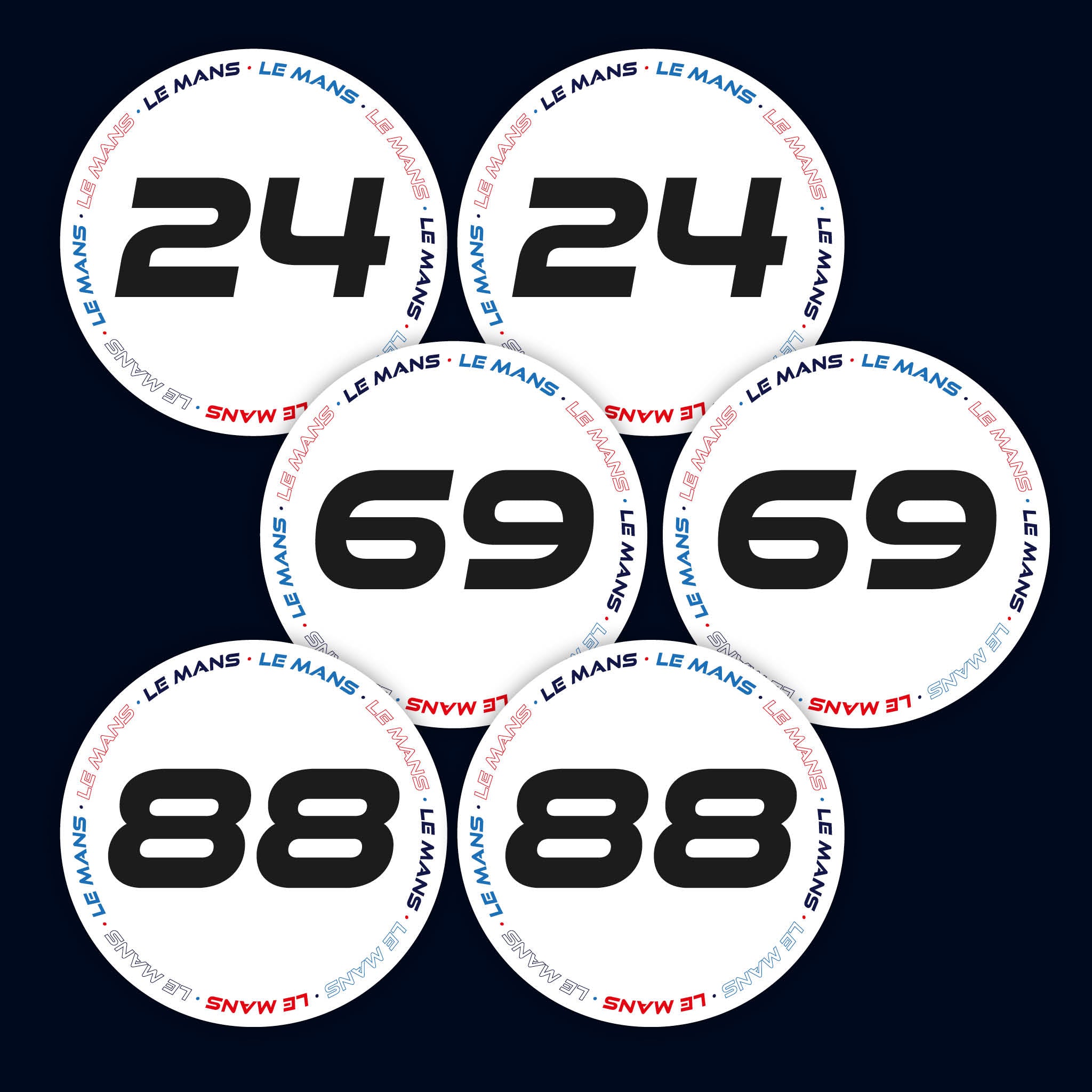 Nomor 24 Racing Race Number Stickers | Door Numbers - StickeredUp4LeMans