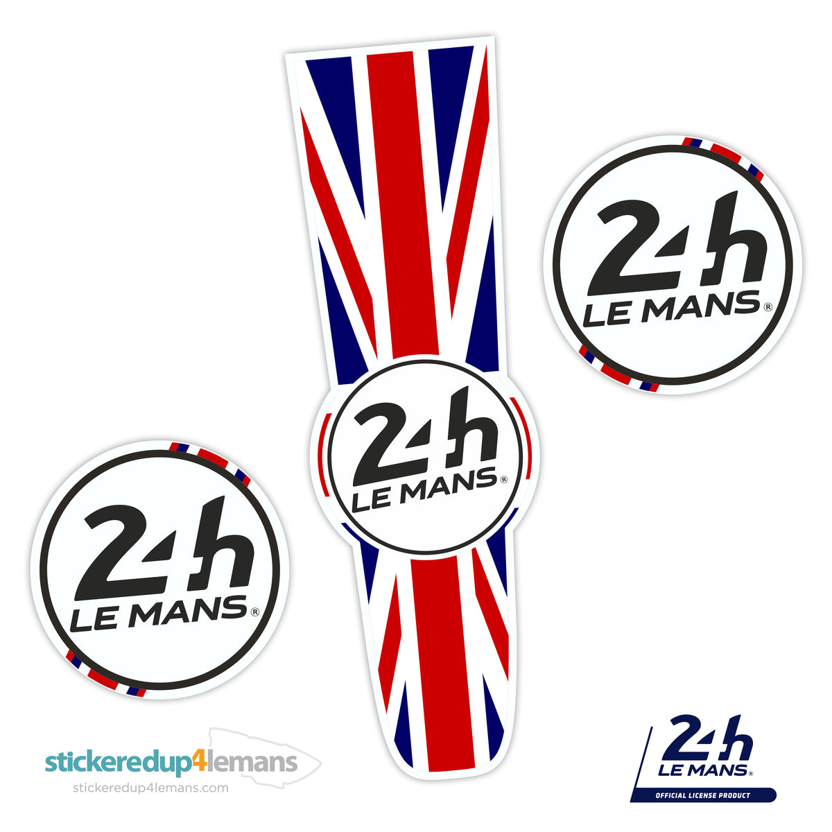 Official Le Mans Flag Racing Bonnet Stripe with logo Sticker (matching door numbers available as an option)