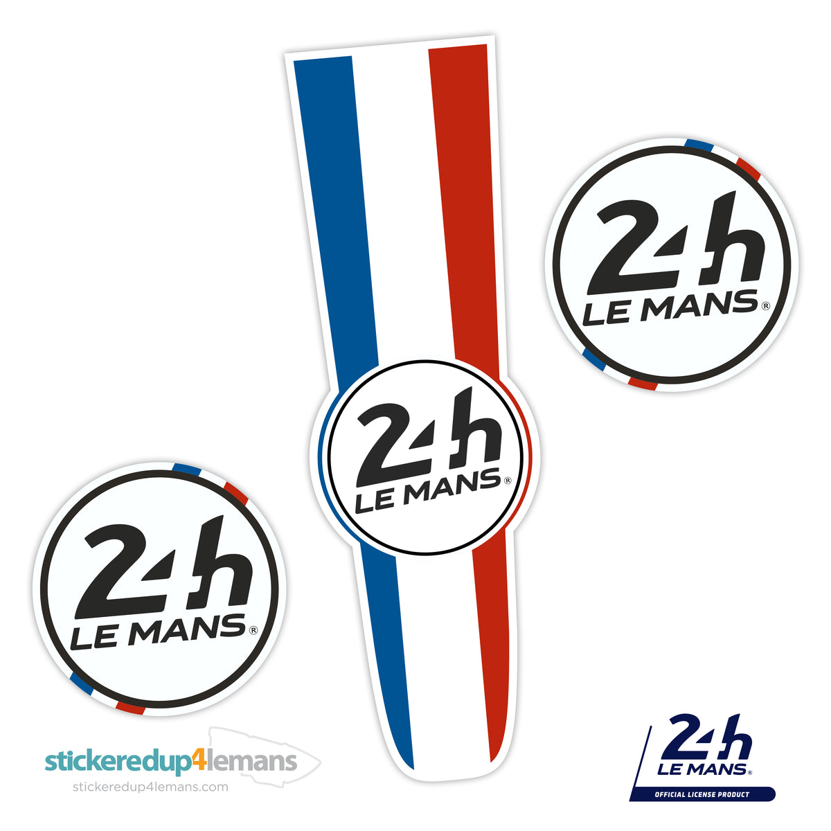 Official Le Mans Flag Racing Bonnet Stripe with logo Sticker (matching door numbers available as an option)