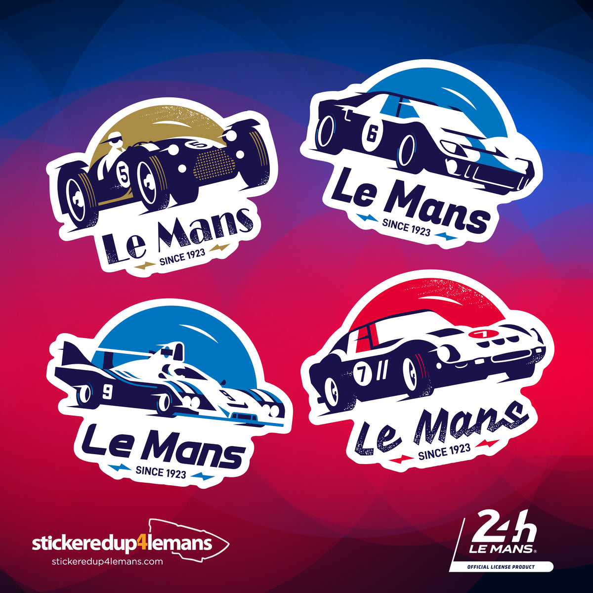 Official Le Mans Centenary Race Car Laptop Sticker Pack