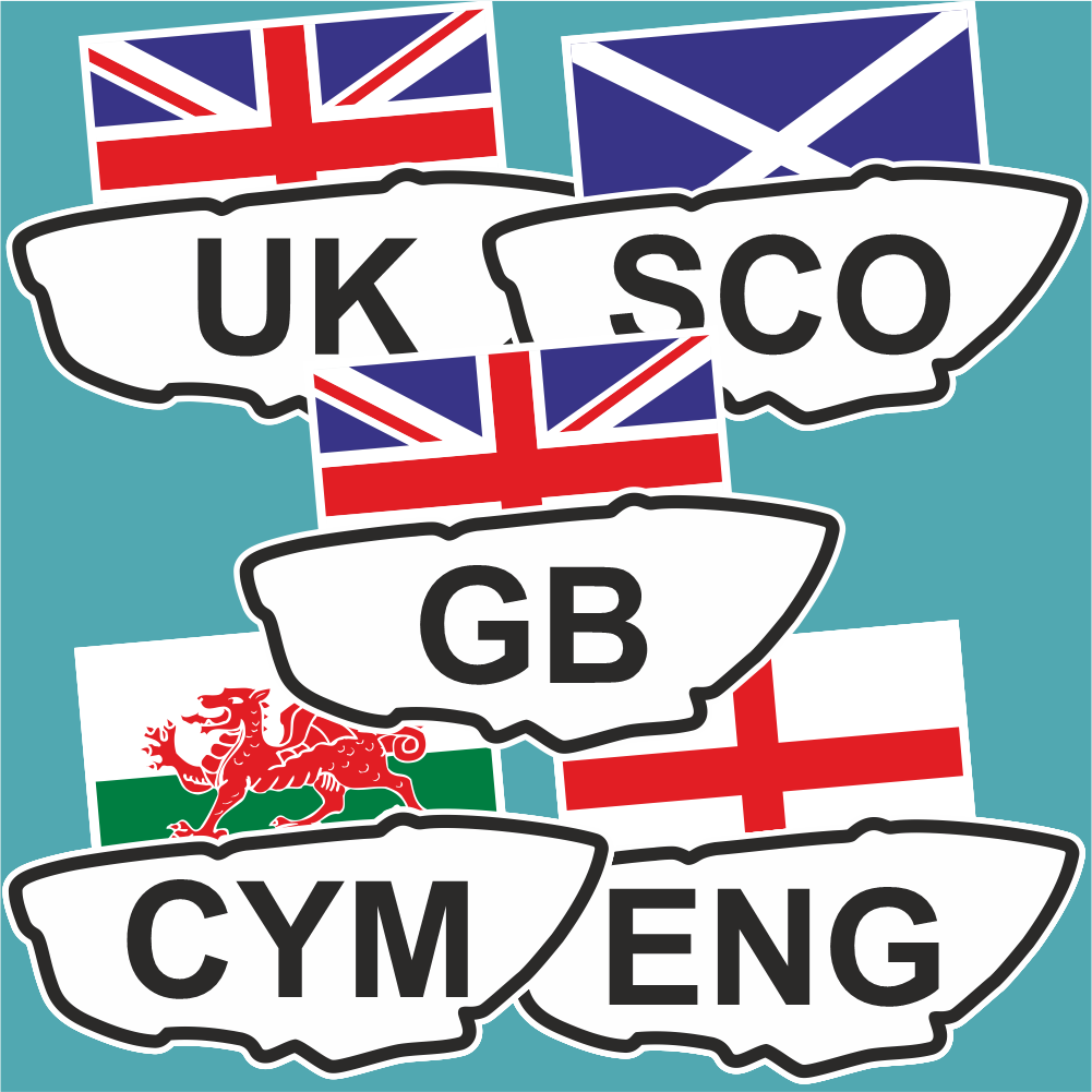 Country Identification Travel Stickers - Country Code & Flag ...