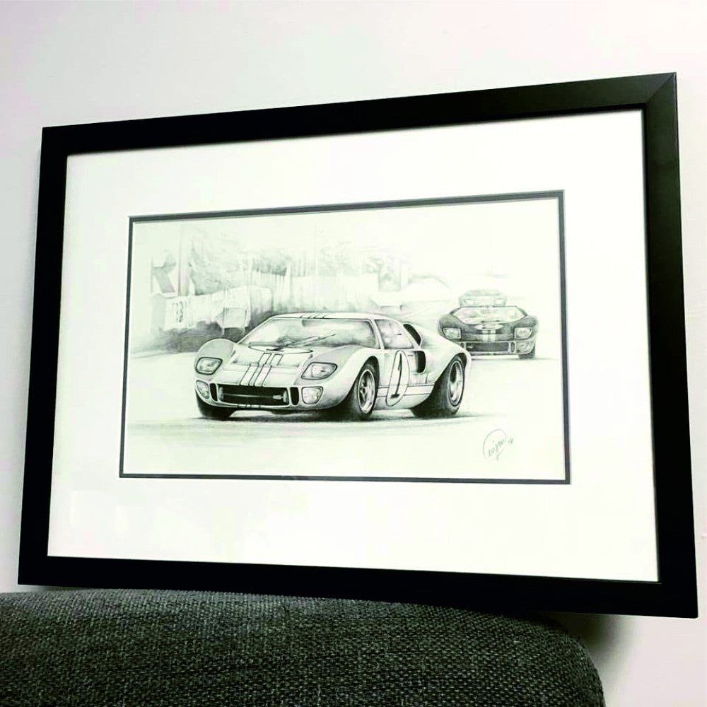 1966 50th Anniversary of Ford GT40 Win at Le Mans Print - Art - StickeredUp4LeMans
