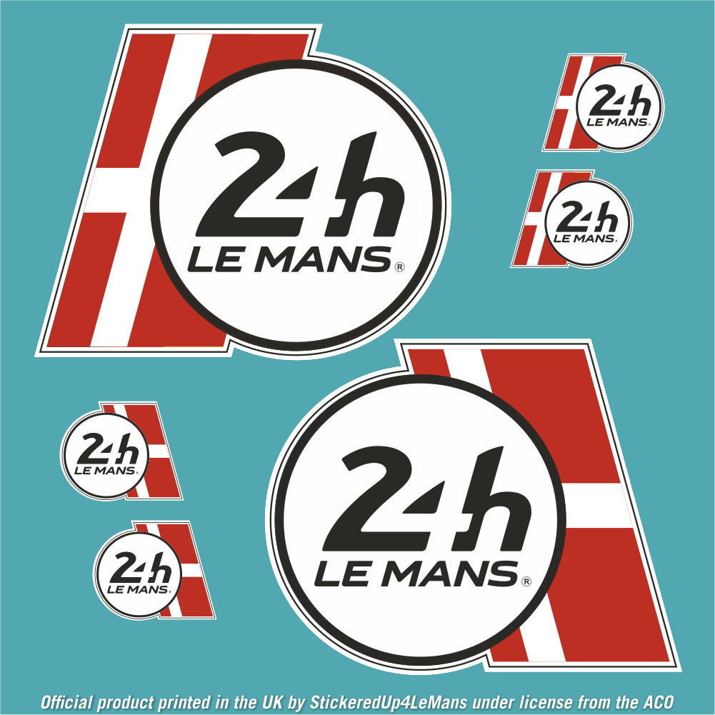 Official Le Mans Side Panel Flag Logo Sticker (2 Large &amp; 4 Small) - Officially Licensed Le Mans Product - StickeredUp4LeMans