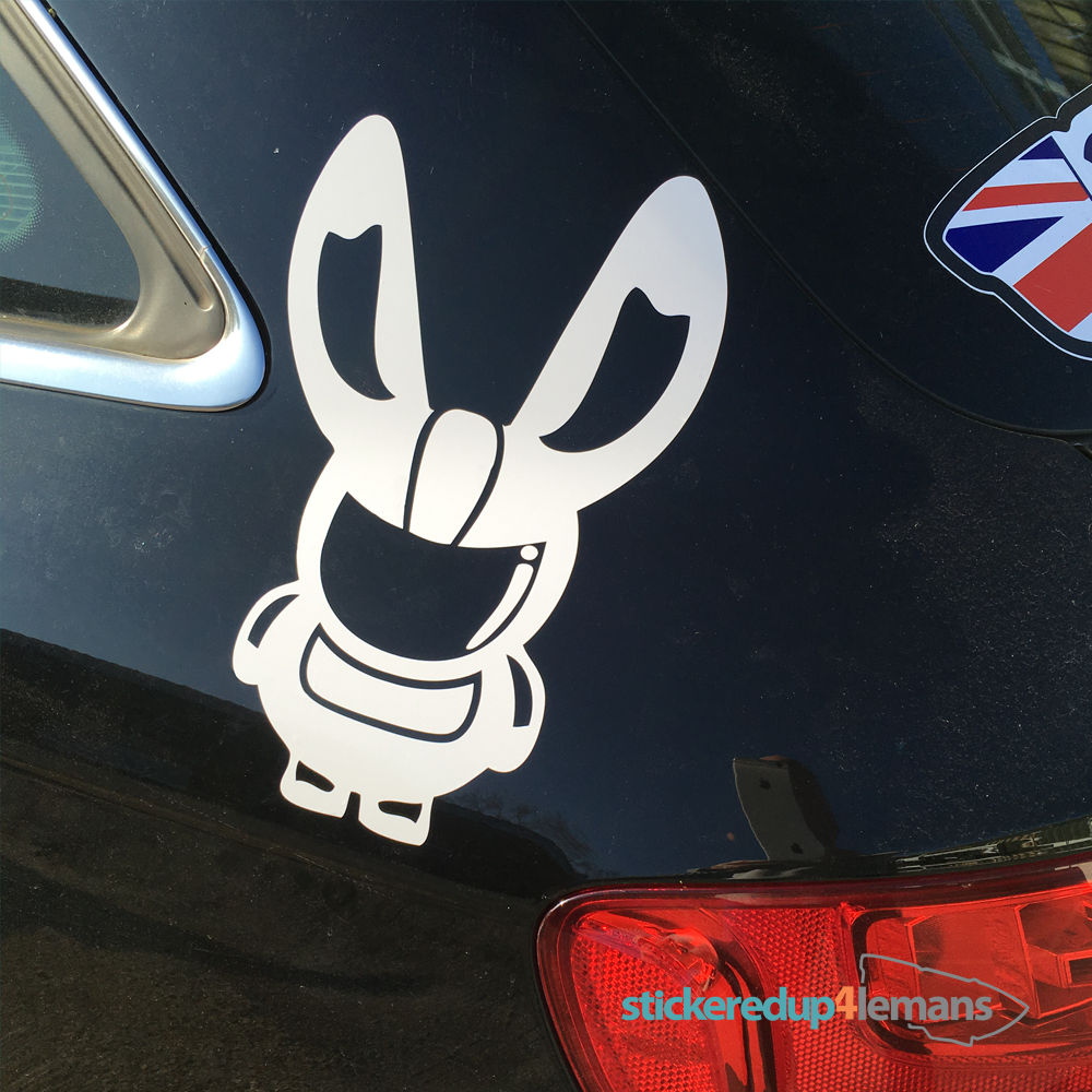 White cut vinyl White Rabbit Racing logo - StickeredUp4LeMans
