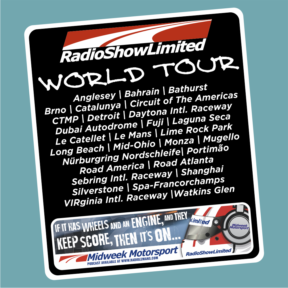 RadioShowLtd World Tour Sticker - StickeredUp4LeMans